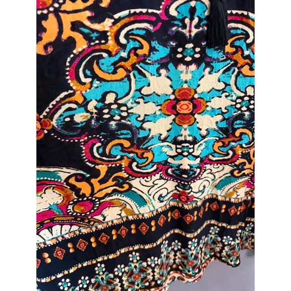 Earthbound Trading Maxi Skirt L Black Hippie Boho Free-Spirited Summer Festival - Picture 4 of 11